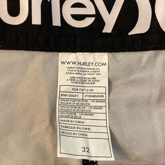 Hurley Phantom Geometric Design Board Shorts Size 32 - Picture 3 of 8